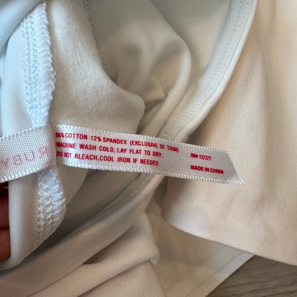 Women's White Cropped Leggings - Picture 5 of 6